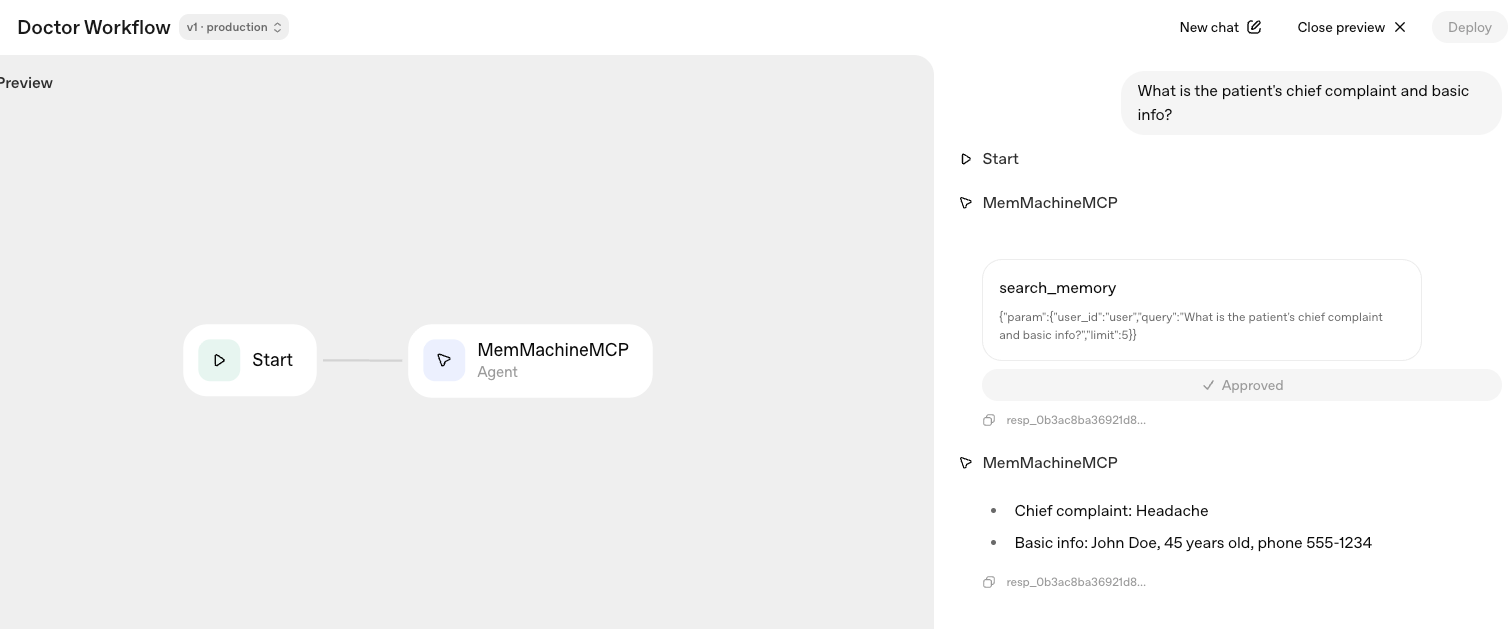 Doctor Agent retrieving patient info